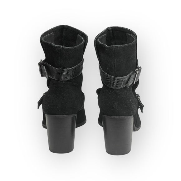 Paula Bahia ✿ Suede Double Buckle Wrap Strap Engineer Boots ✿ Black ✿ 39 8.5 9M - Picture 4 of 16